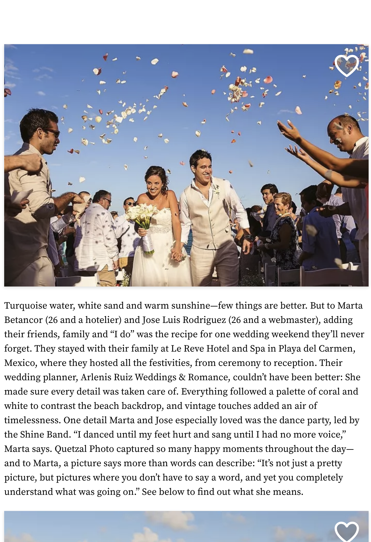A Romantic Beach Wedding at Le Reve Hotel and Spa in Playa del Carmen, Mexico