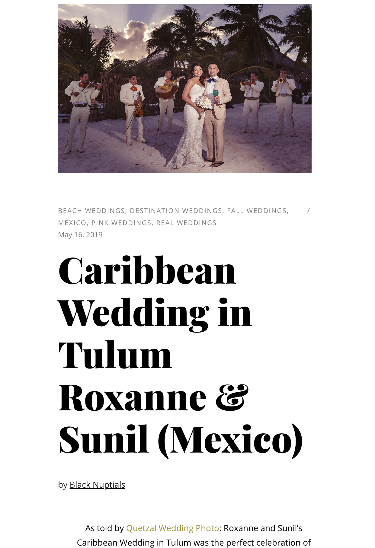 Caribbean Wedding in Tulum Roxane and Sunil