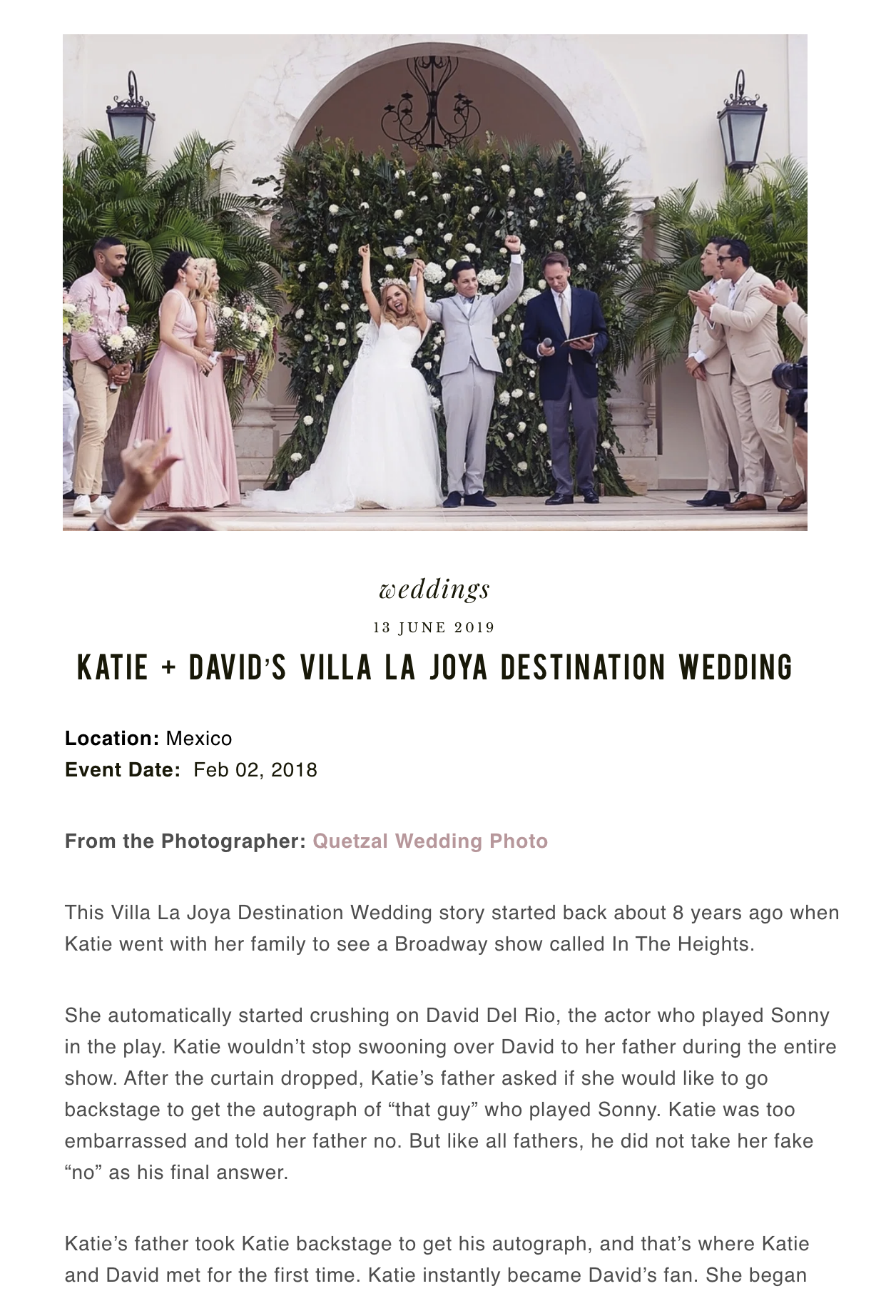 KATIE + DAVID’S VILLA LA JOYA DESTINATION WEDDING