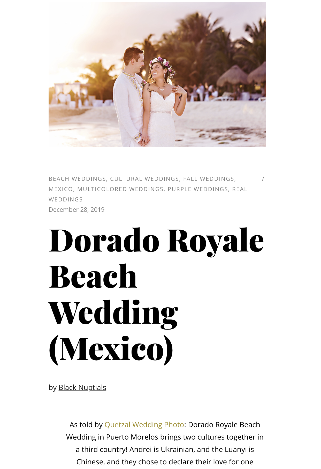 Dorado Royale Beach Wedding (Mexico)