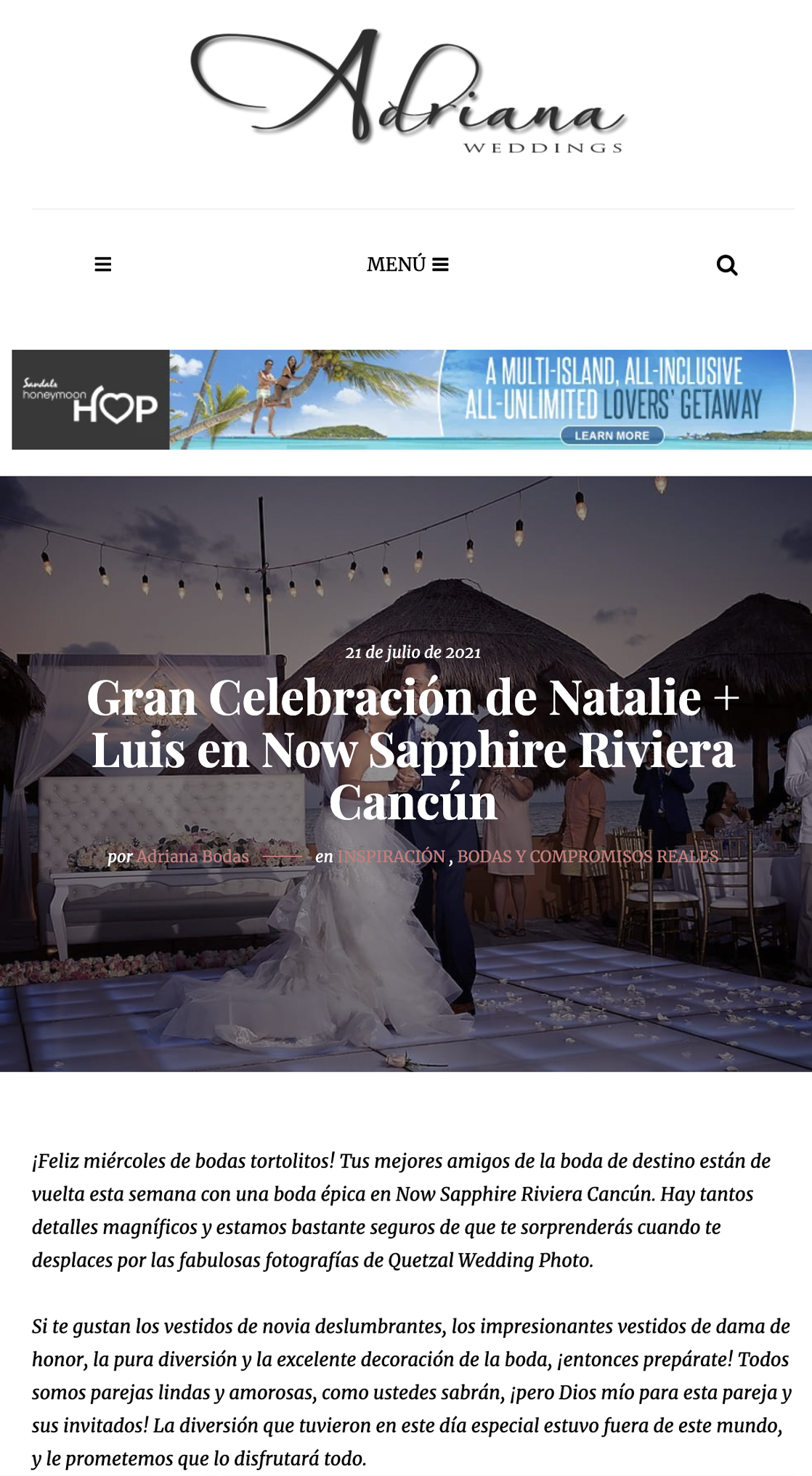 Gran Celebración de Natalie + Luis en Now Sapphire Riviera Cancún