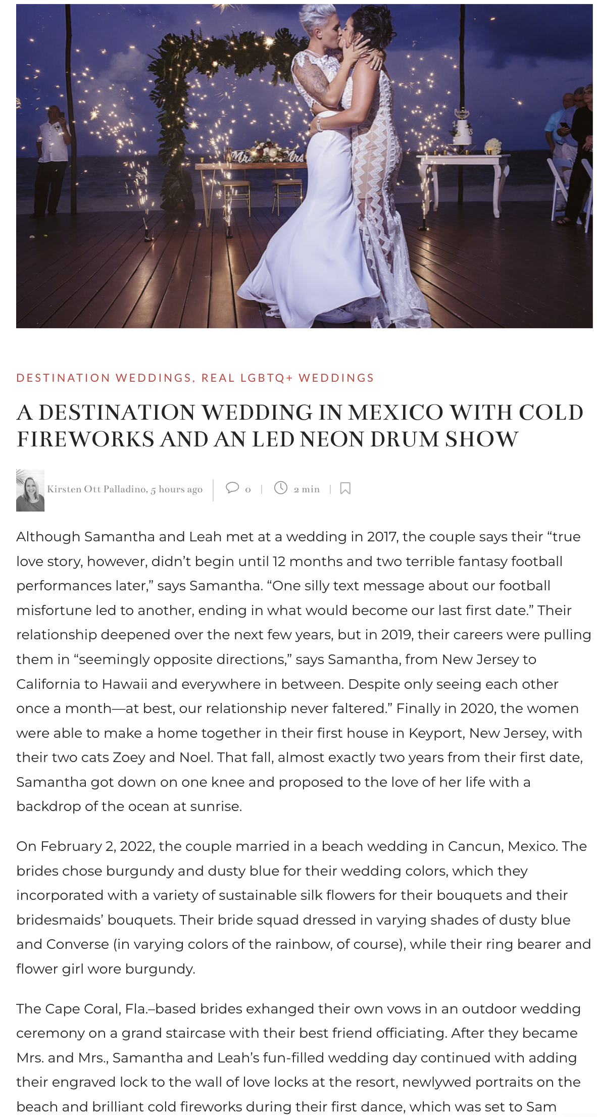 A DESTINATION WEDDING IN MEXICO WITH COLD FIREWORKS AND AN LED NEON DRUM SHOW