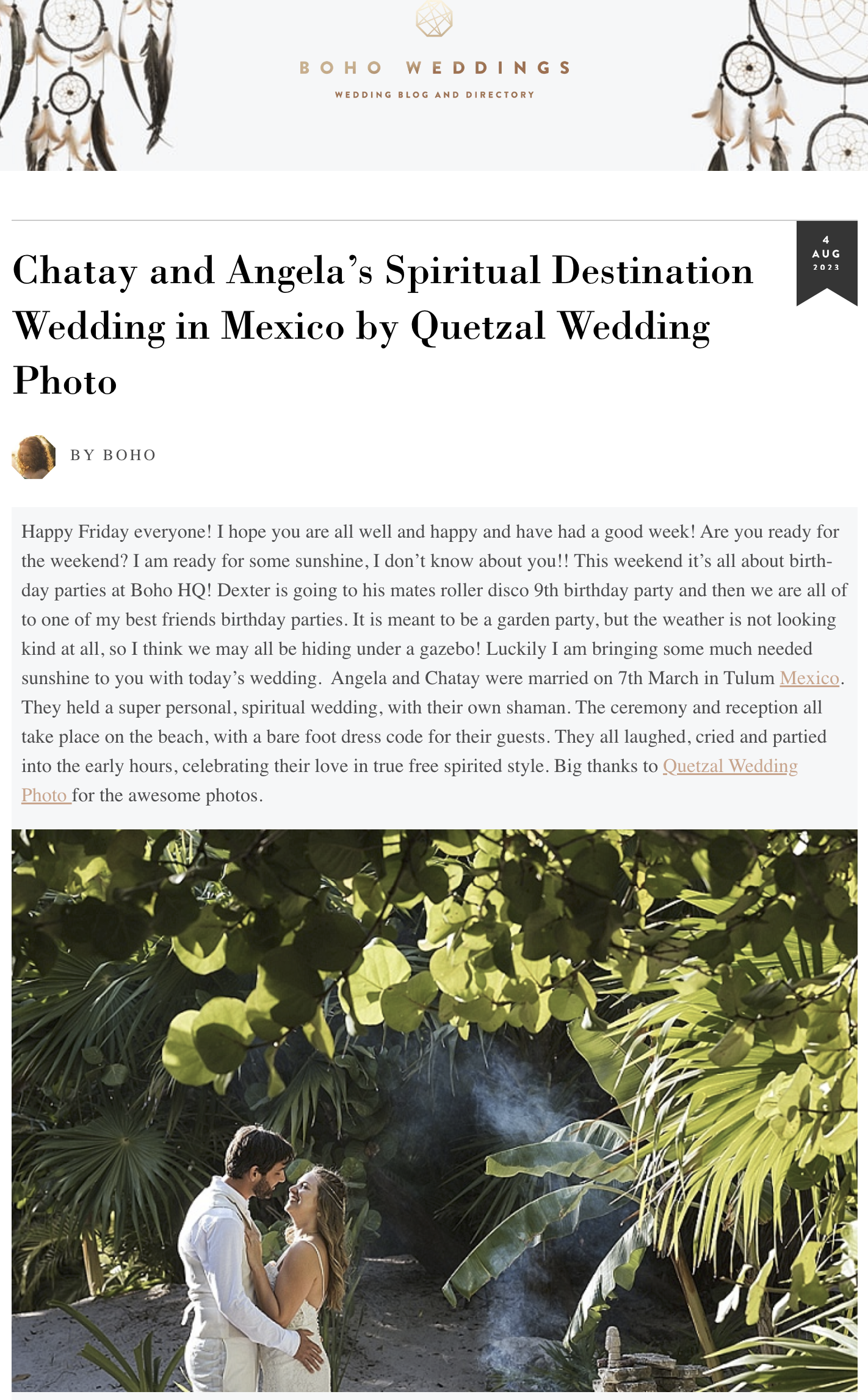 Chatay and Angela’s Spiritual Destination Wedding in Mexico by Quetzal Wedding Photo